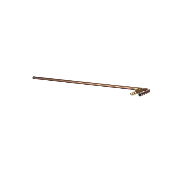 A long metal rod with brass elbow fittings.