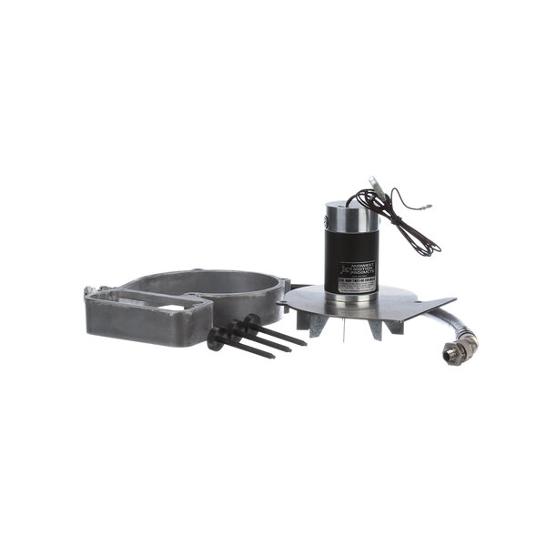 A black and silver US Range exhaust fan replacement kit with a small metal cylinder.