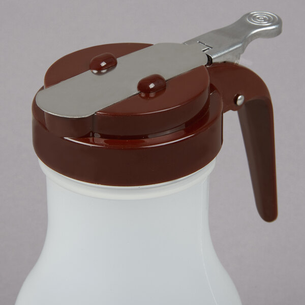 Tablecraft PP410B 10 oz. Polypropylene Teardrop Syrup Dispenser with