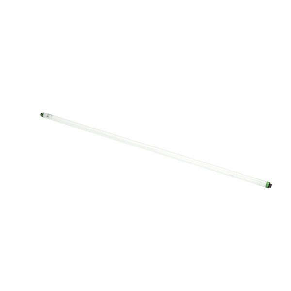 A white lamp with green trim on a white background.