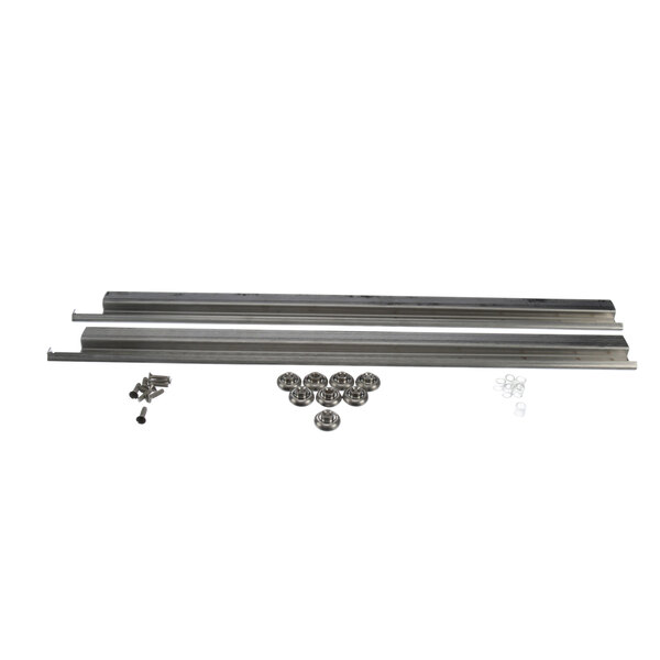 Stainless steel Victory drawer slide hardware and screws.