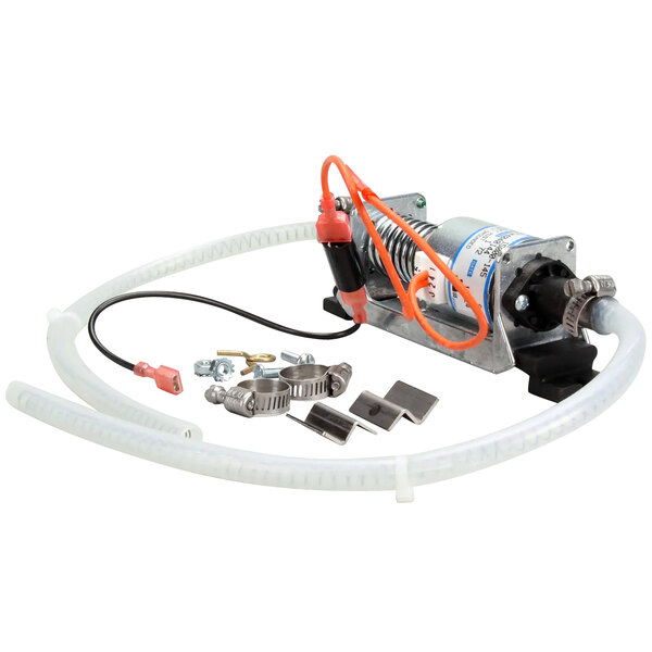 An Antunes water pump kit with an orange hose and white hoses.
