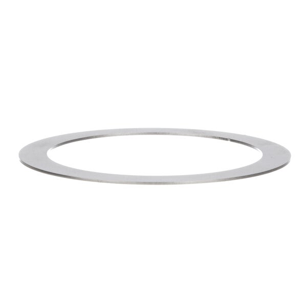 A stainless steel circle with a white background.