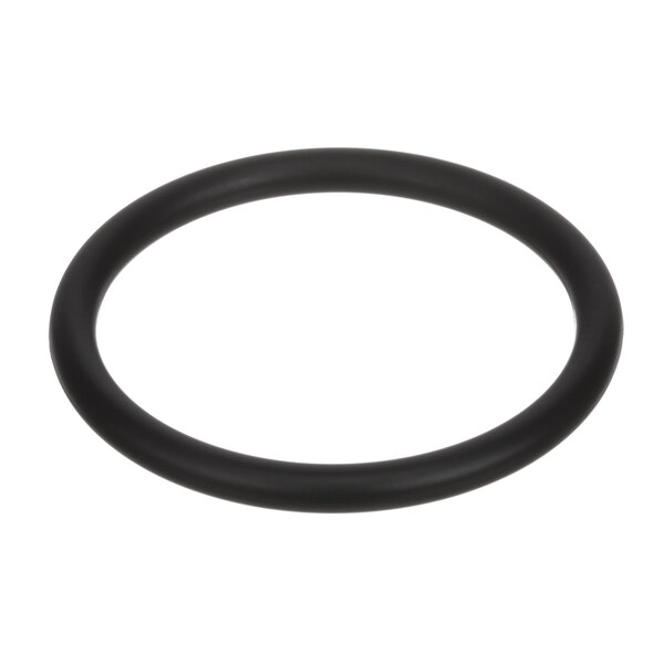 A black rubber o ring with a black circle on a white background.