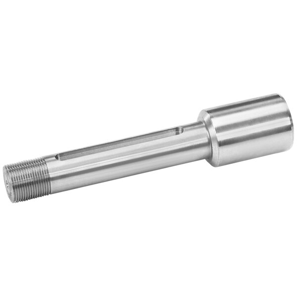A silver metal shaft with a long cylindrical end.