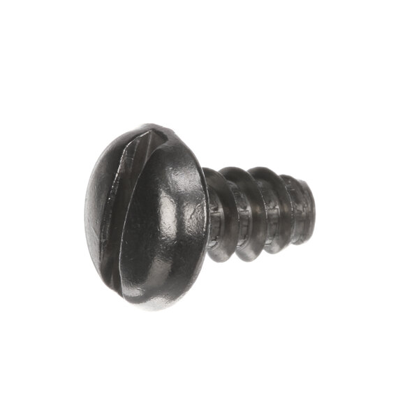 A close-up of a Hobart black screw with a black head.