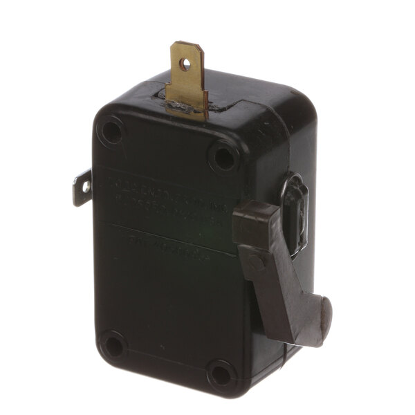 A black rectangular Hobart switch with a metal handle.
