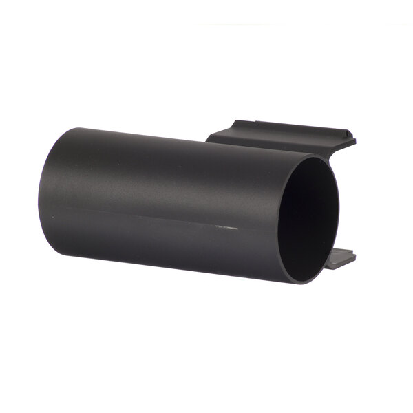 A black metal tube with a white background.