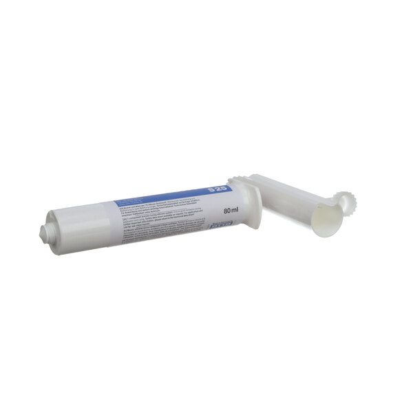 A white tube of Eloma Silicone Adhesive with a plastic cap.