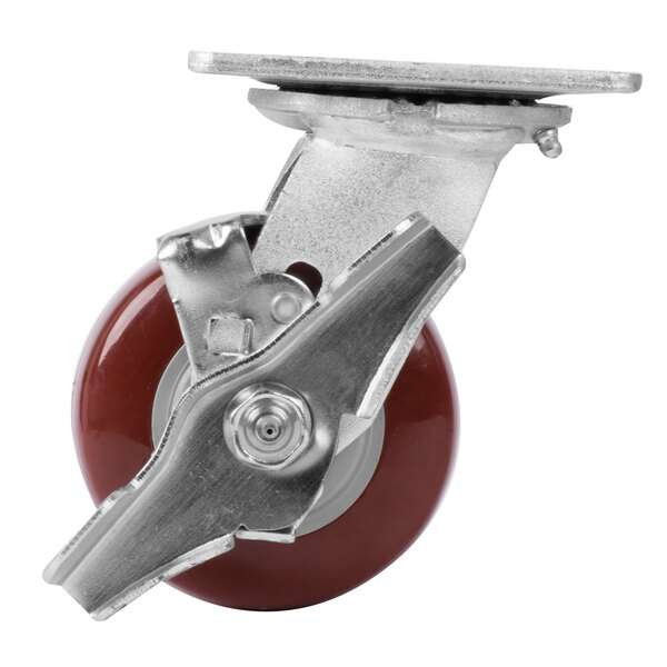 4" Swivel Plate Caster with Brake