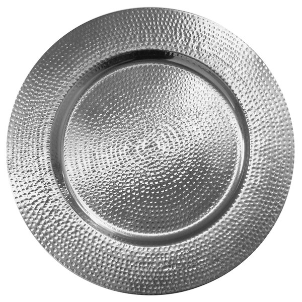 The Jay Companies 18101984 13" Silver Metal Hammered Charger Plate