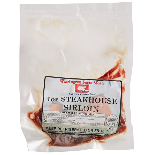 Warrington Farm Meats 4 oz. Sirloin Steaks 40/Case