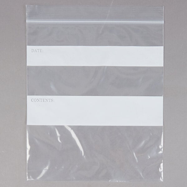 Ziplock Bags Clear White Label Block Zipper Seal Store Reclosable Lip 2 Mil