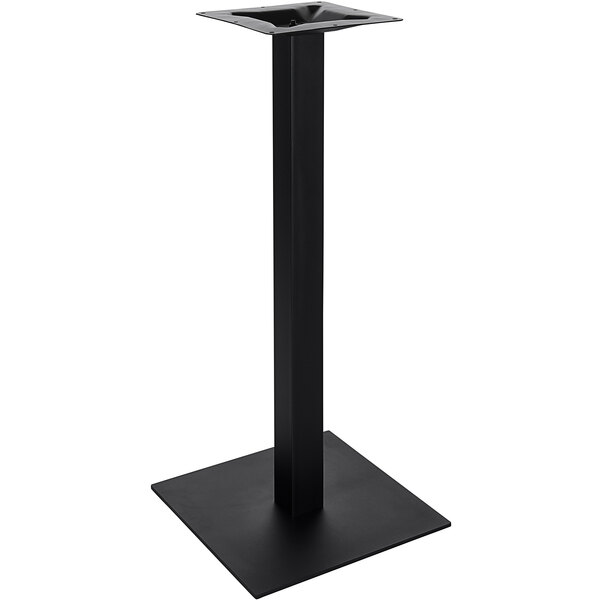 A BFM Seating black square bar height table base.