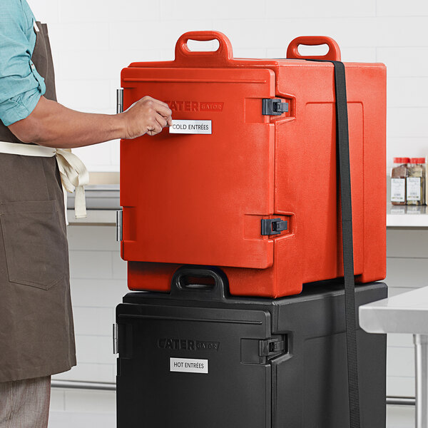 CaterGator Red Front Loading Insulated Food Pan Carrier 5 FullSize Pan Max Capacity