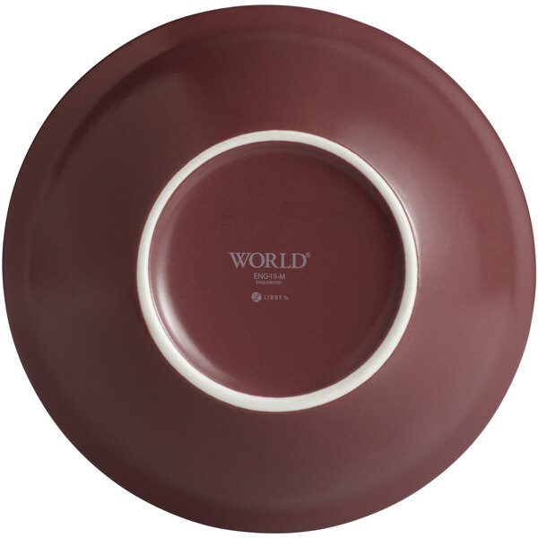 Libbey ENG19M Englewood 24 oz. Matte Mulberry Porcelain Salad Bowl