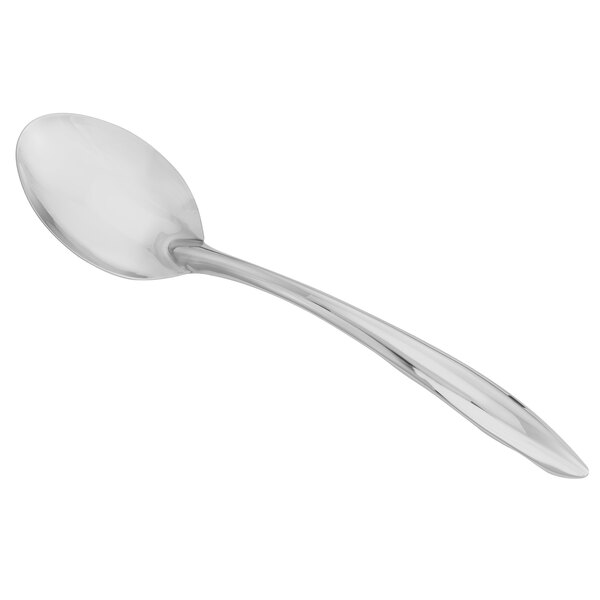A close-up of a Walco stainless steel long handle spoon.