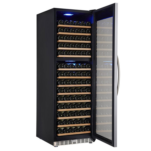 Eurodib USF168DE Single Section 154Bottle Dual Temperature Black Full