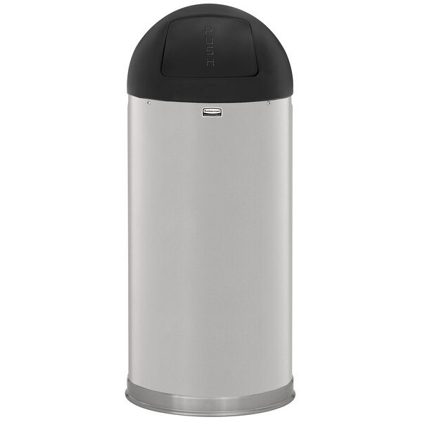 Rubbermaid FGR1536SSSGL Round Tops 15 Gallon Stainless Steel Push Door