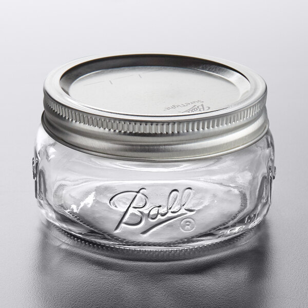 Ball Half Pint Wide Mouth Jars w/ Lids 4/Pack