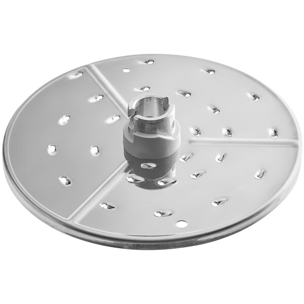 AvaMix stainless steel circular grating and shredding plate with 5/64" holes.