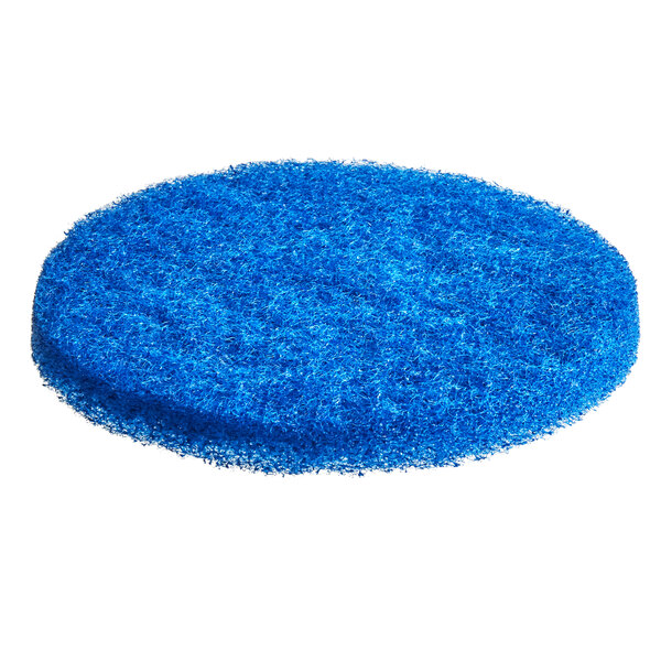 A blue circular MotorScrubber general cleaning pad on a white background.