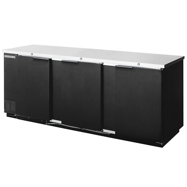 BeverageAir BB72HC1BWINE 72" Black Underbar Height Solid Door Back