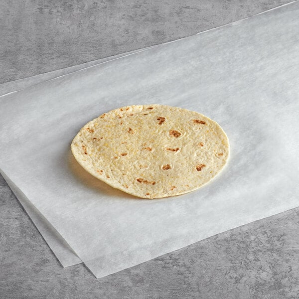 Mission 6" Mazina tortilla on a white paper.
