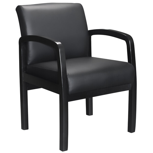 A black Boss NTR guest chair with armrests.