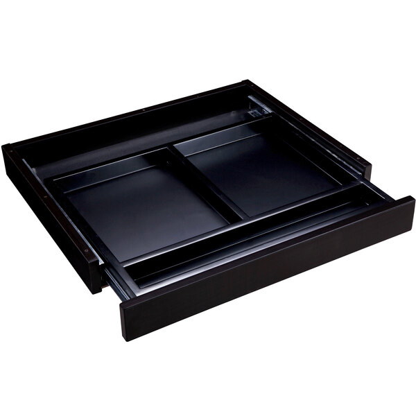 A black Boss center drawer with two compartments.