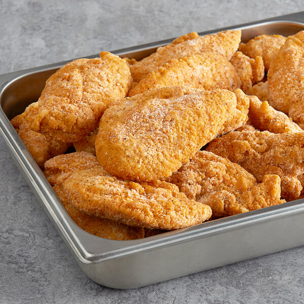 Brakebush Gold'N'Spice 5 lb. Fully Cooked Breaded Chicken Tenderloins