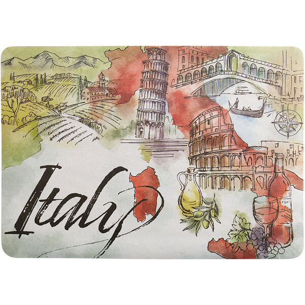 Choice 10" x 14" Italian Themed Paper Placemat 1000/Case