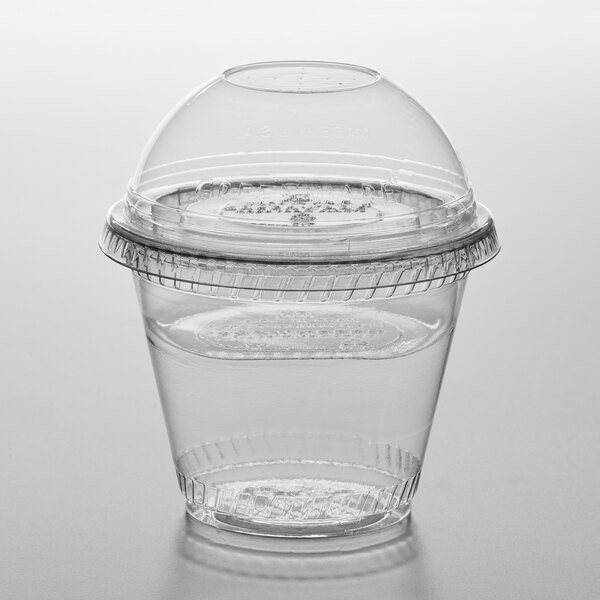 FabriKal Greenware 9 oz. Compostable Clear Plastic Parfait Cup with 4