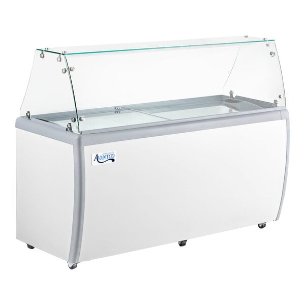 Avantco ADC-12F-HC 71" Ice Cream Dipping Cabinet with Flat Sneeze Guard