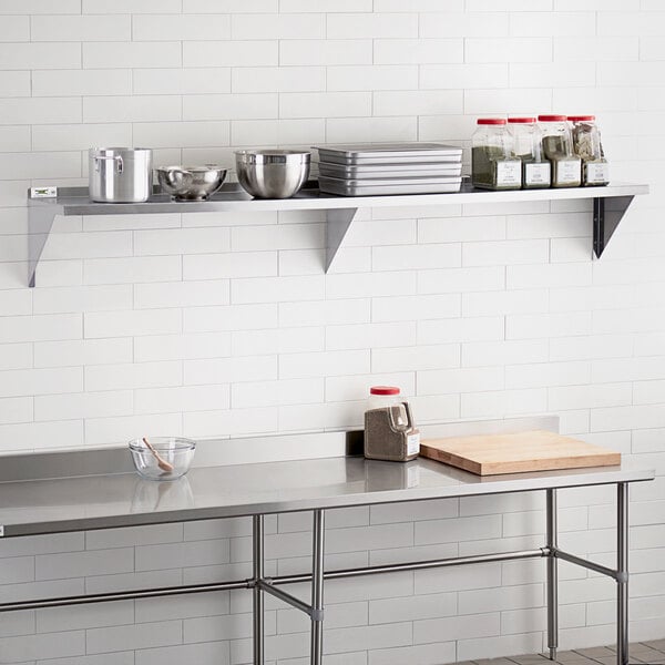 12" x 60" NSF Wholesale Stainless Steel Restaurant Kitchen Solid Wall Shelf 