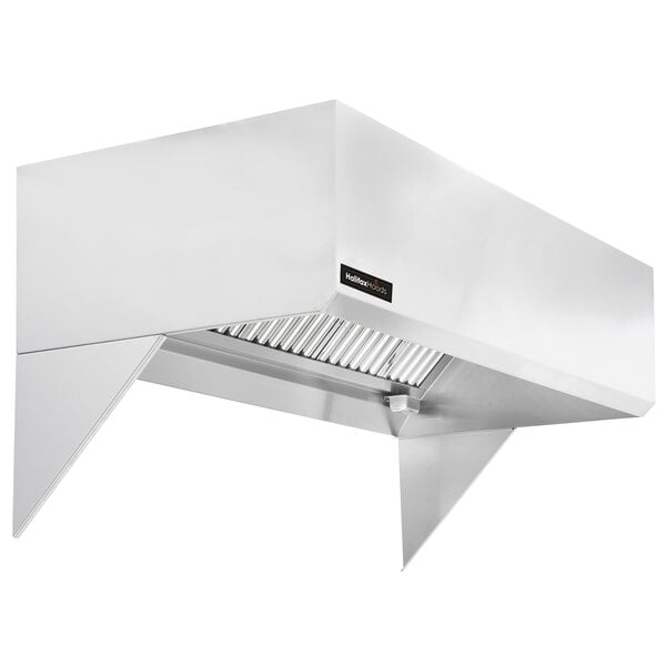 A stainless steel Halifax commercial kitchen hood.