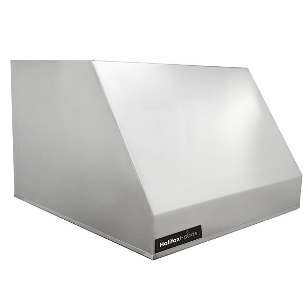 A white rectangular Halifax outdoor hood with a black logo.