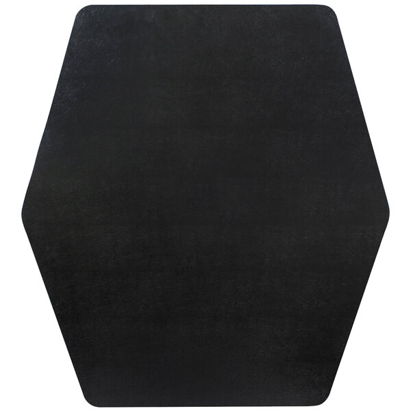 ES Robbins 121563 42" x 46" Black Vinyl Hexagon Straight Edge Ultimate