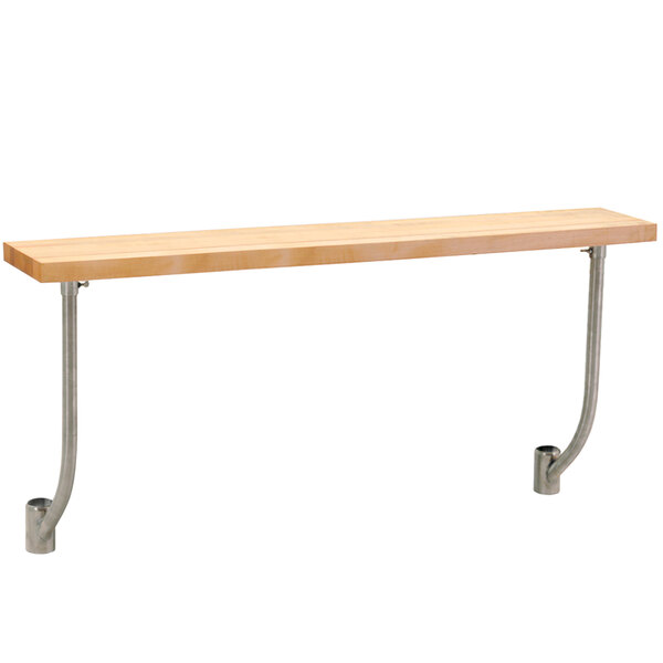 An Eagle Group Equipment Stand with a wooden cutting board on metal legs.