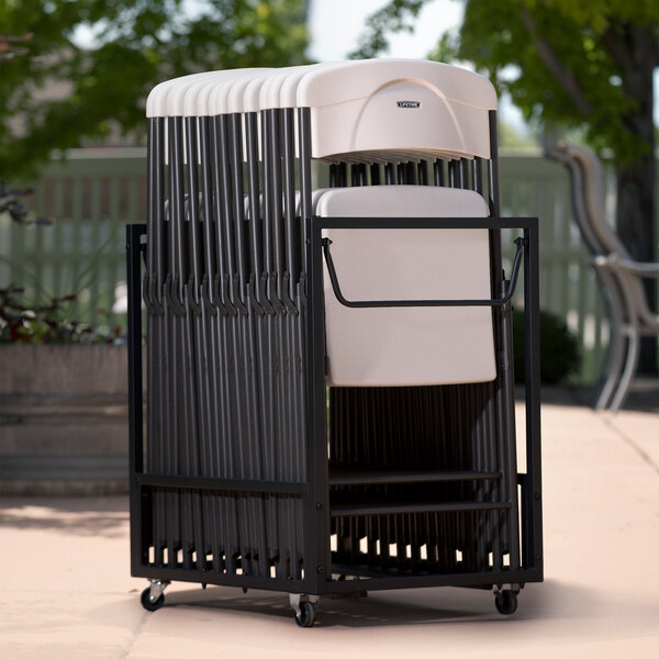 Lifetime 80279 Black Folding Chair Cart