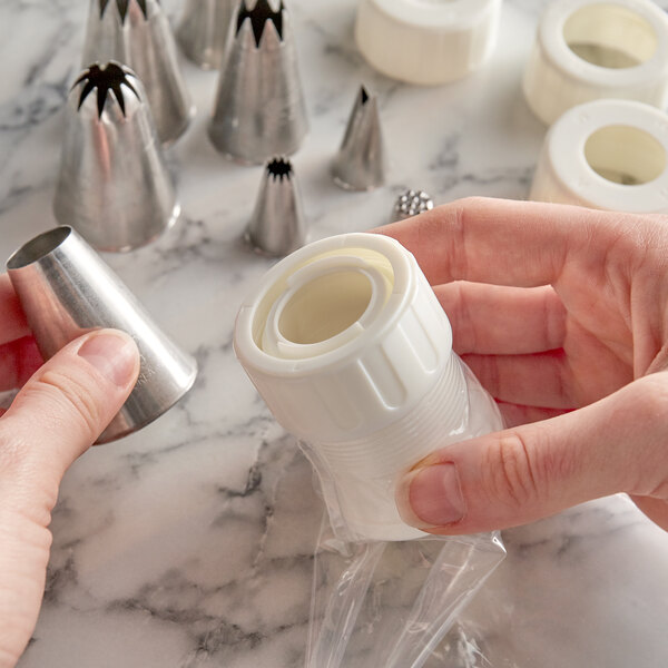 Ateco 407 7Piece Plastic Coupler for Small, Medium, Large Tips