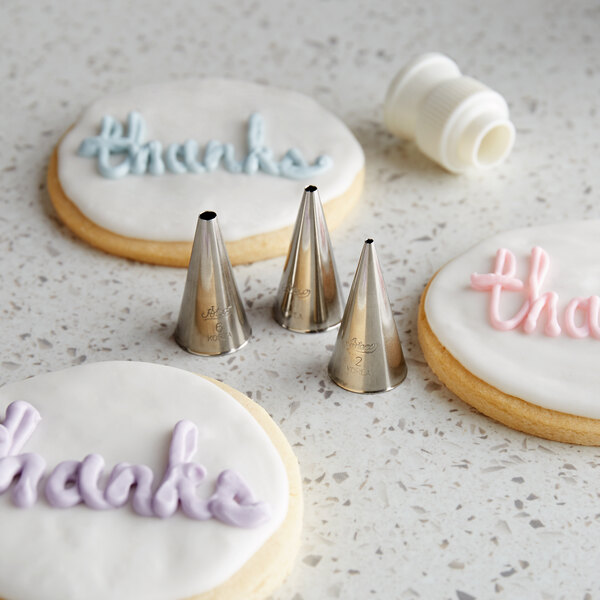 Ateco 380 4Piece Stainless Steel Writing Piping Tip Decorating Set