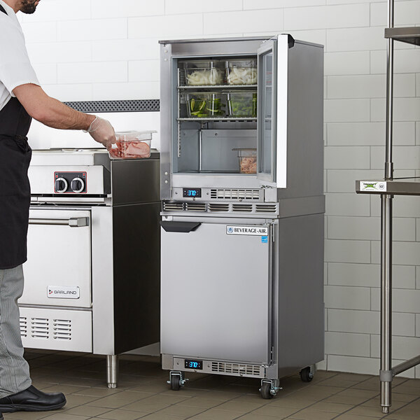 BeverageAir UCR20HC23 Double Stacked 20" Shallow Depth Undercounter