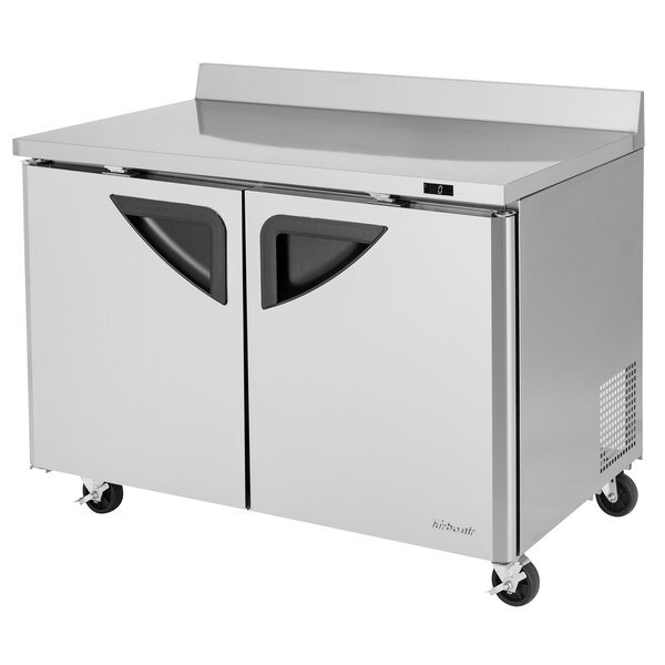 A Turbo Air TWF-48SD Super Deluxe worktop freezer with two doors and two drawers.