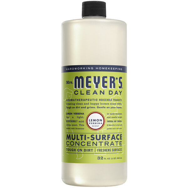 Mrs. Meyer's Clean Day 663025 32 oz. Lemon Verbena All Purpose Multi-Surface Cleaner Concentrate - 6/Case