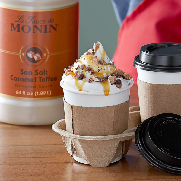 Monin 12 fl. oz. Sea Salt Caramel Toffee Flavoring Sauce