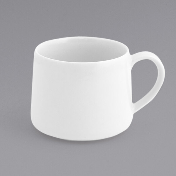 Front of the House DCS046WHP23 Kiln 10 oz. Superwhite Porcelain Cup - 12/Case