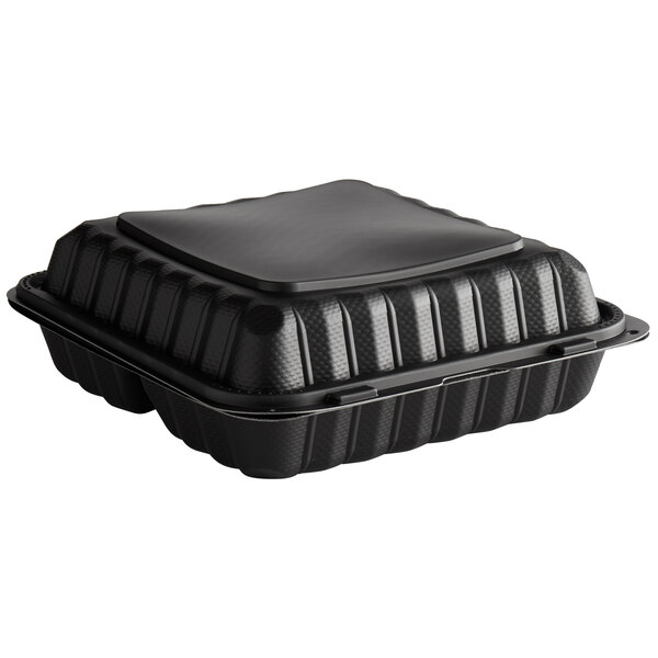 Microwaveable Black TakeOut Containers 9" x 9" 150/Case