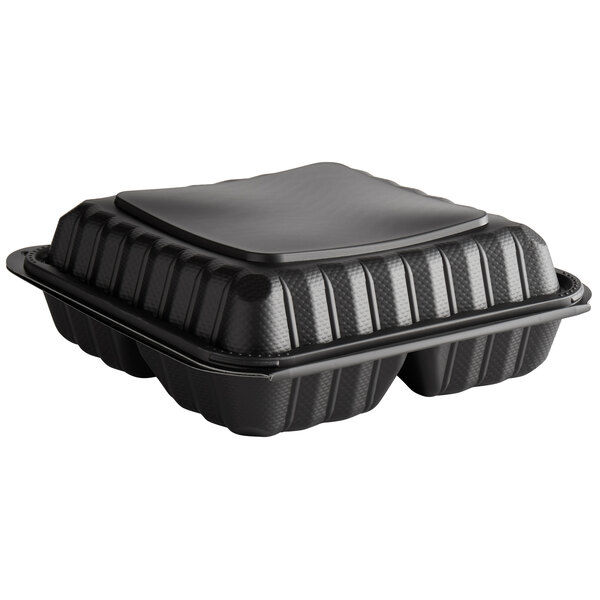 Microwaveable Black TakeOut Containers 9" x 9" 150/Case