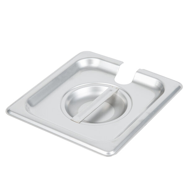 HUBERT Stainless Steel Steam Table Pan Cover - Slotted Lid For 1/6 Size Hotel Pans